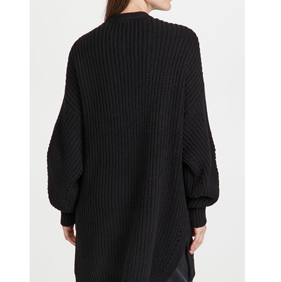Free People Nightingale Cardi Open Front Oversized Slouchy Fit Black Sm & Lg NWT - Picture 12 of 15